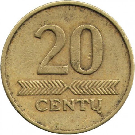 Литва 20 центов 1997 год