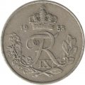 Дания 25 эре 1953 год