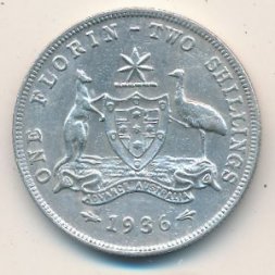 Австралия 1 флорин (2 шиллинга) 1936 год - Король Георг V