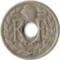 Франция 5 сантимов 1925 год (Новый тип: Отверстие в центре)