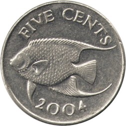 Бермудские острова 5 центов 2004 год - Ангел-королева