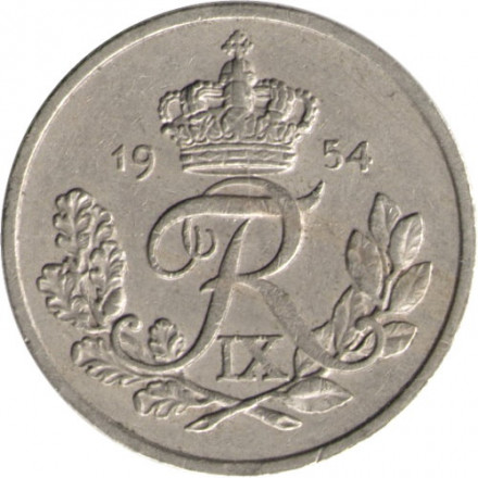 Дания 25 эре 1954 год - Король Фредерик IX