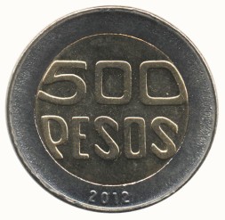 Колумбия 500 песо 2012 год (старый тип)