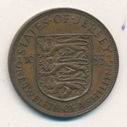Монета Джерси 1/12 шиллинга 1935 год