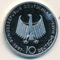 ФРГ 10 марок 1997 год - 100 лет дизельному двигателю (G)