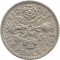 Великобритания 6 пенсов 1965 год 