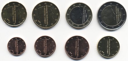 Набор из 8 евромонет Нидерландов 2015 год