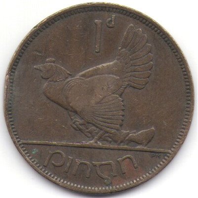Ирландия 1 пенни 1933 год Курица