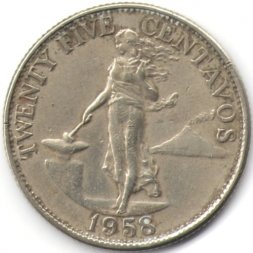 Филиппины 25 сентаво 1958 год