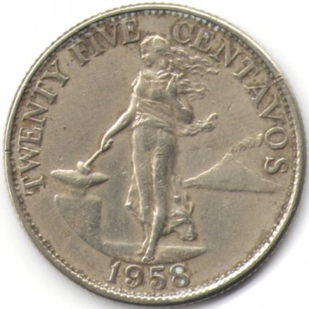 Филиппины 25 сентаво 1958 год