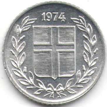 Исландия 10 эйре 1974 год