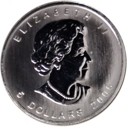 Канада 5 долларов 2006 год - Кленовый лист (красный)