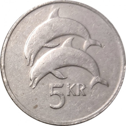 Исландия 5 крон 1981 год - Дельфины