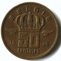 Бельгия 50 сантимов 1956 год BELGIE