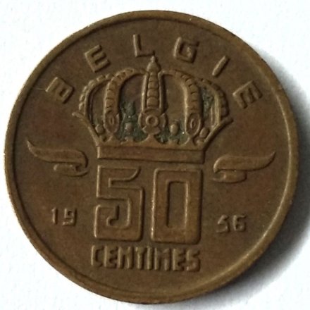 Бельгия 50 сантимов 1956 год BELGIE