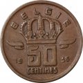 Бельгия 50 сантимов 1956 год BELGIE