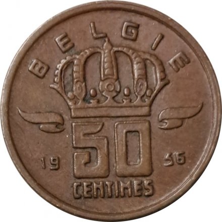 Бельгия 50 сантимов 1956 год BELGIE