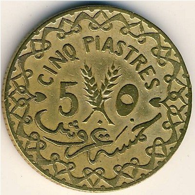 Сирия 5 пиастров 1933 год