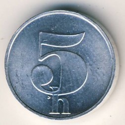 Монета ЧСФР 5 гелеров 1991 год