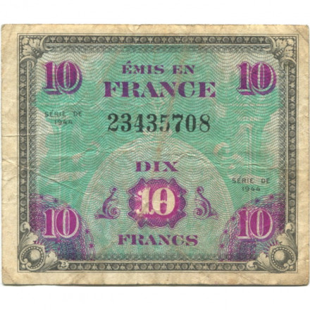 Франция 10 франков 1944 год - Оккупация Америкой - F