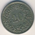 Швейцария 20 раппенов 1919 год
