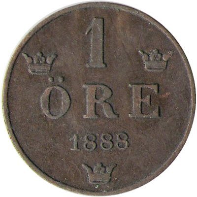 Швеция 1 эре 1888 год