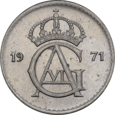 Швеция 25 эре 1971 год