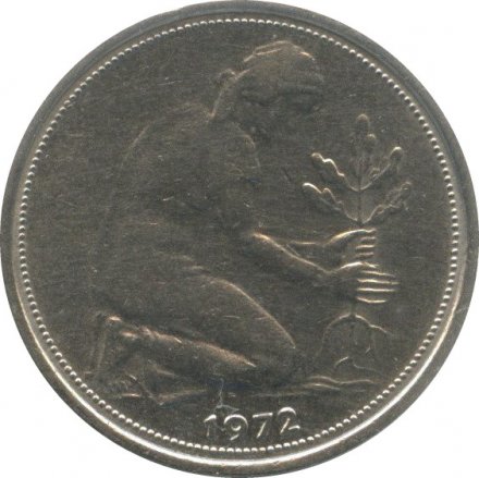 ФРГ 50 пфеннигов 1972 год (F)