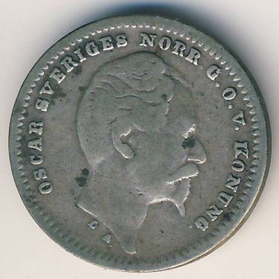 Швеция 25 эре 1856 год