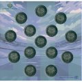 Казахстан набор из 14 монет 200 тенге 2024 год - Футбольные клубы (в буклете)