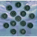 Казахстан набор из 14 монет 200 тенге 2024 год - Футбольные клубы (в буклете)