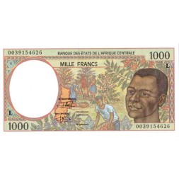 Габон (Центральная Африка) 1000 франков 2000 год - Сплавщики леса (L)