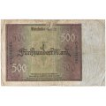 Веймарская Республика 500 марок 1922 год - F
