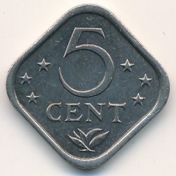 Антильские острова 5 центов 1980 год