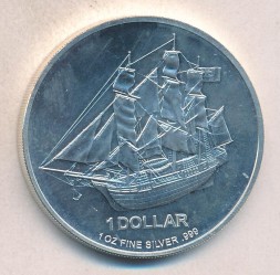 Острова Кука 1 доллар 2010 год - Корабль