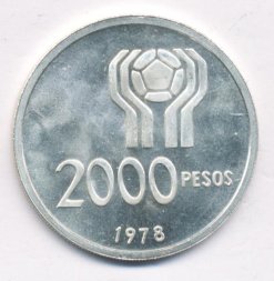 Аргентина 2000 песо 1978 год - Чемпионат мира по футболу в Аргентине 1978 года
