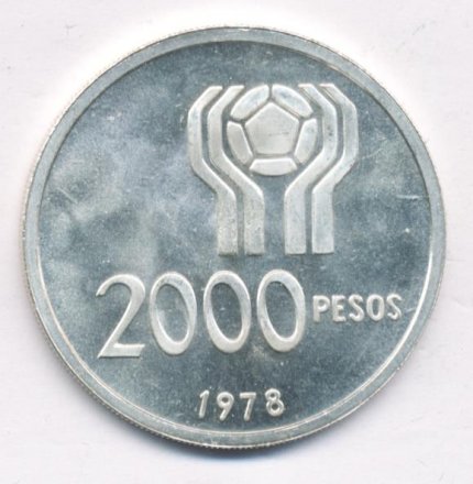 Аргентина 2000 песо 1978 год - Чемпионат мира по футболу в Аргентине 1978 года
