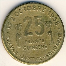 Гвинея 25 франков 1959 год