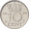 Нидерланды 10 центов 1976 год