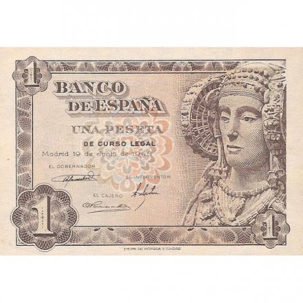 Испания 1 песета 1948 год - UNC