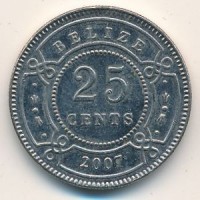 Монета Белиз 25 центов 2007 год