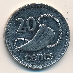 Фиджи 20 центов 1992 год