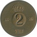 Швеция 2 эре 1963 год