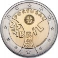 Португалия 2 евро 2014 год - 40 лет Революции гвоздик