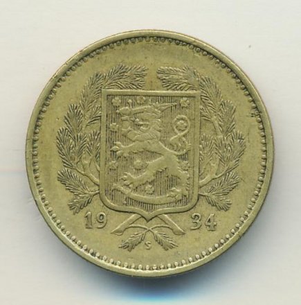 Финляндия 10 марок 1934 год (маленький тираж)
