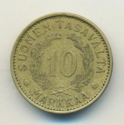 Финляндия 10 марок 1934 год (маленький тираж)