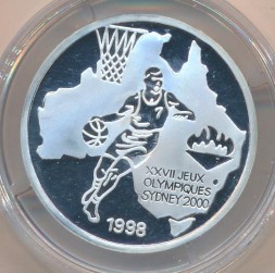 Конго 500 франков 1998 год - XXVII Летние Олимпийские игры 2000 года в Сиднее. Баскетбол