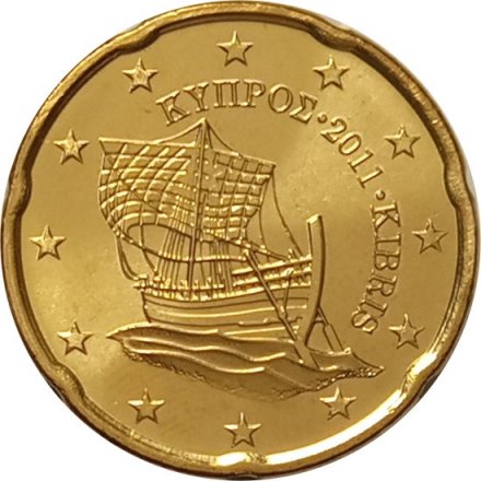 Кипр 20 евроцентов 2011 год - Судно «Кирения»