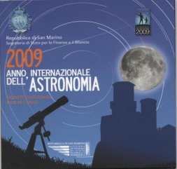 Набор из 9 евромонет Сан-Марино 2009 год - Международный год астрономии (в буклете)