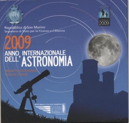 Набор из 9 евромонет Сан-Марино 2009 год - Международный год астрономии (в буклете)